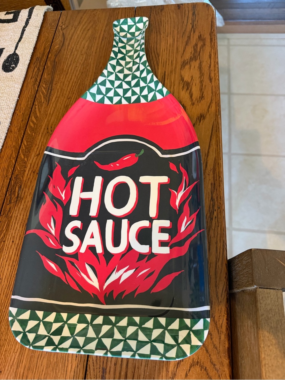 Hot Sauce Decorative Serving Platter - Red, Black, Green